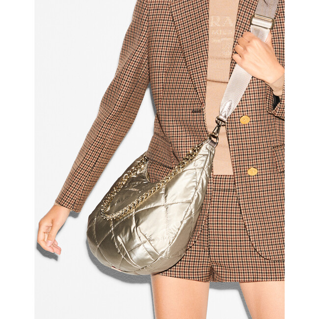 Women's Quilted Madison Shoulder Bag, Quartz Pearl - Bags - 6