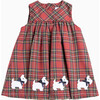 Little Scottie Tartan Pinafore, Red - Dresses - 1 - thumbnail