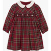 Little Charlotte Tartan Smocked Dress, Red Tartan - Dresses - 1 - thumbnail