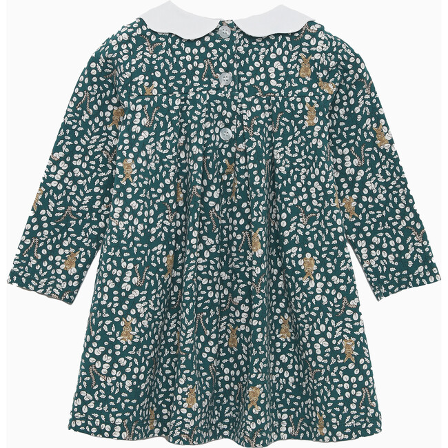 Little Woodland Bunny Petal Collar Dress, Forest - Dresses - 2