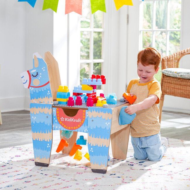 Llama Pinata Building Bricks Wooden Table with 50 Blocks - Blocks - 2