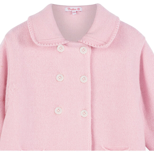 Little Alexandra Knitted Coat, Pale Pink - Coats - 4