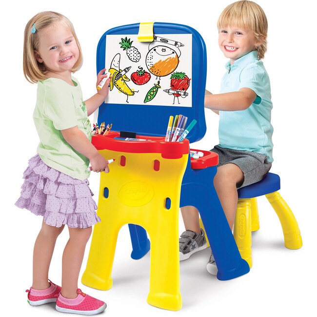 Crayola: Triple-The-Fun Art Studio - Converts Into Activity Desk, Includes Stool, Magnetic Dry Erase Board - Coloring - 5