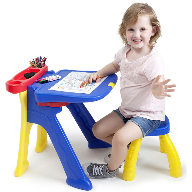 Crayola: Triple-The-Fun Art Studio - Converts Into Activity Desk, Includes Stool, Magnetic Dry Erase Board - Coloring - 6