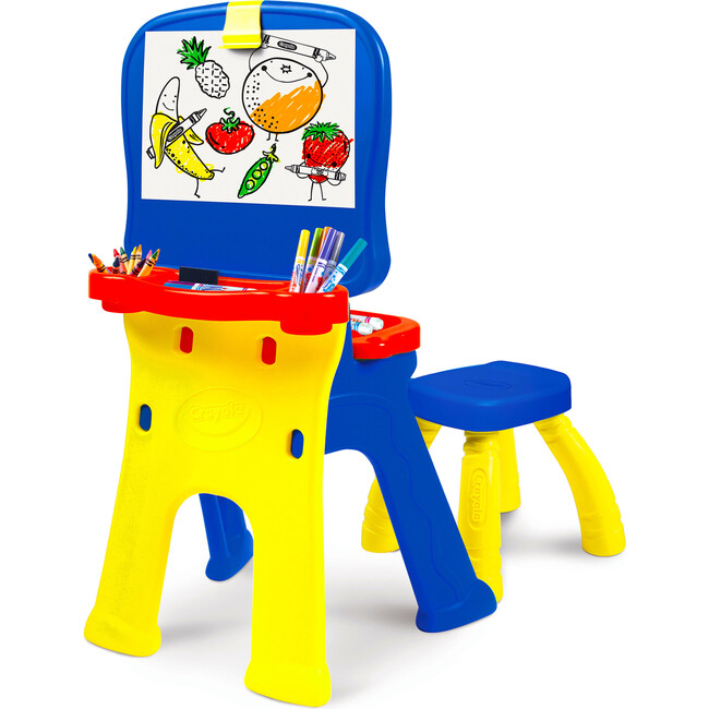 Crayola: Triple-The-Fun Art Studio - Converts Into Activity Desk, Includes Stool, Magnetic Dry Erase Board - Coloring - 8