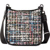 Women's Small Box Crossbody Handbag, Midnight Sparkle Boucle - Bags - 1 - thumbnail