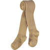 Ribbed Kids Tights, Camel - Pants - 1 - thumbnail