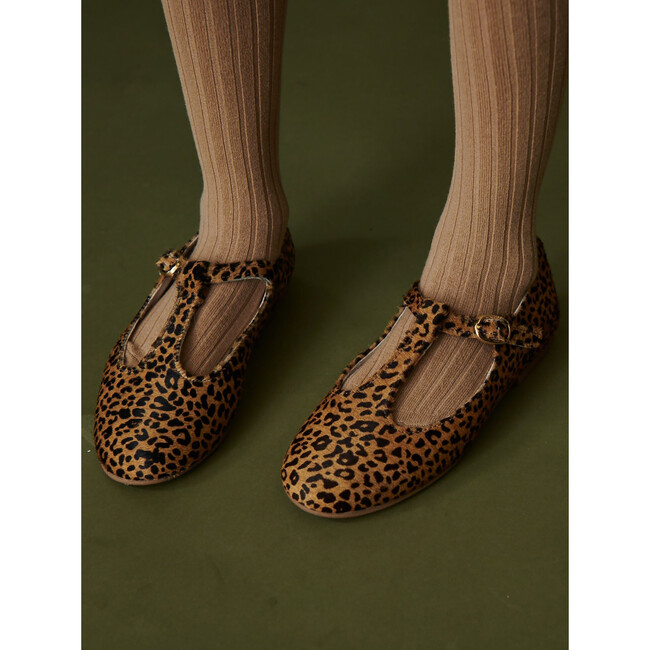 Ribbed Kids Tights, Camel - Pants - 3