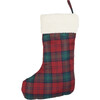 Tartan Christmas Stocking, Red - Stockings - 1 - thumbnail