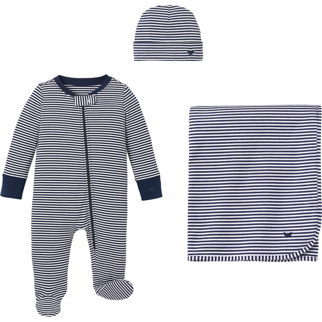 Welcome Home Baby Set, Navy Stripes