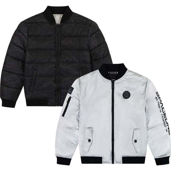 Space One® x Andy & Evan® Reversible Bomber Jacket, Galaxy White - Puffers & Down Jackets - 3