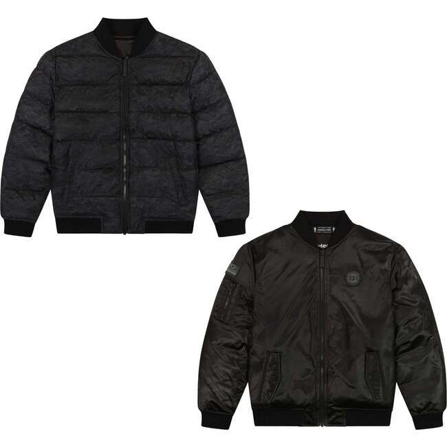 Space One® x Andy & Evan®  Reversible Bomber Jacket, Deep Space Black - Puffers & Down Jackets - 3