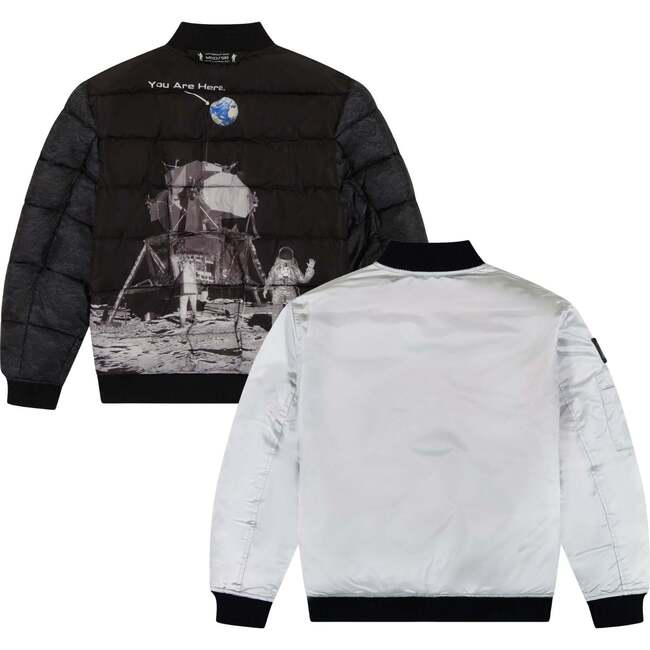 Space One® x Andy & Evan® Reversible Bomber Jacket, Galaxy White - Puffers & Down Jackets - 4