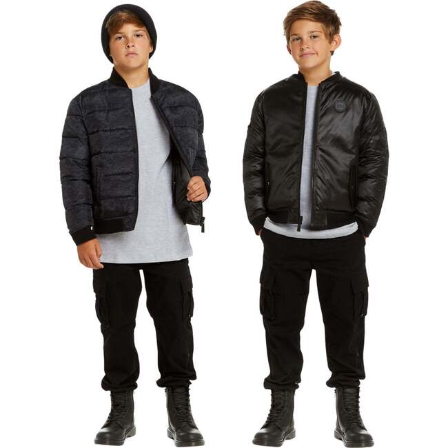 Space One® x Andy & Evan®  Reversible Bomber Jacket, Deep Space Black - Puffers & Down Jackets - 5