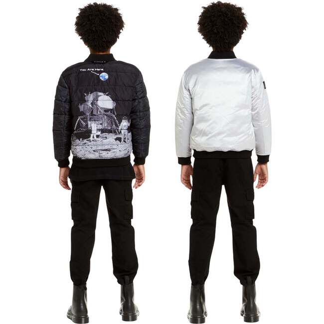 Space One® x Andy & Evan® Reversible Bomber Jacket, Galaxy White - Puffers & Down Jackets - 6