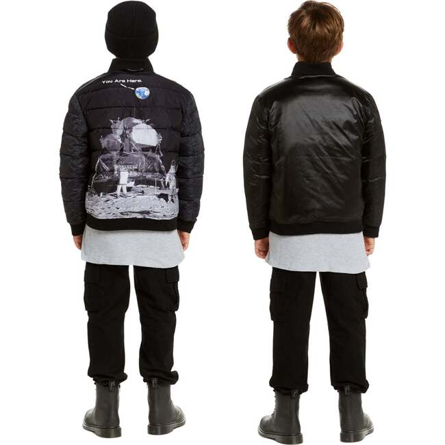 Space One® x Andy & Evan®  Reversible Bomber Jacket, Deep Space Black - Puffers & Down Jackets - 6