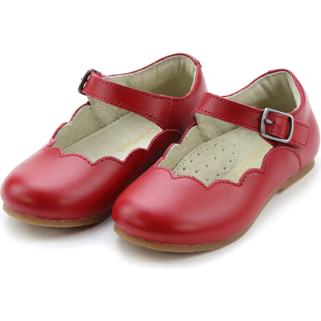 Sonia Scalloped Flat, Red