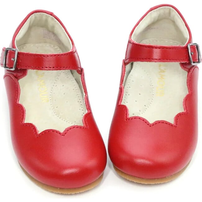 Sonia Scalloped Flat, Red - Flats - 2