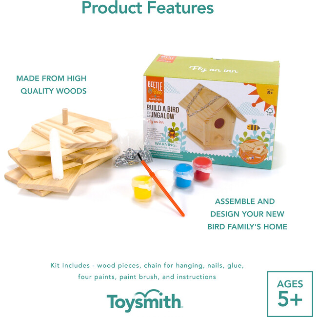Beetle & Bee Build A Bird Bungalow - DIY Kids Art Craft - Activities - 2