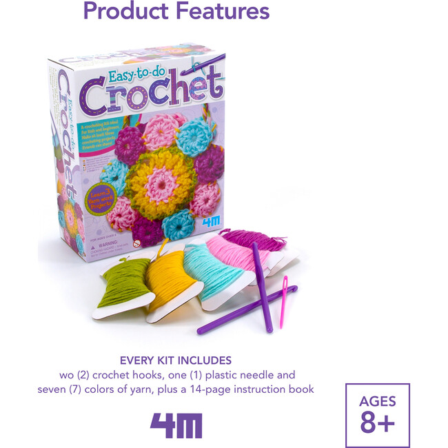 4M Easy-To-Do Crochet Kit - DIY Arts & Crafts Yarn Set - Activities - 3