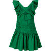 Nutcracker Ruffled Neck Open Back Dress, Green - Dresses - 2