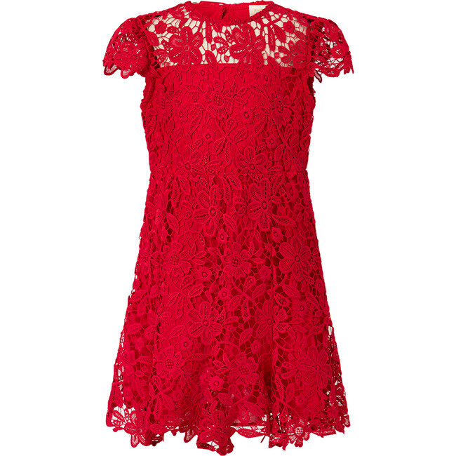 Holly Jolly Short Flutter Sleeve Mini Dress, Red