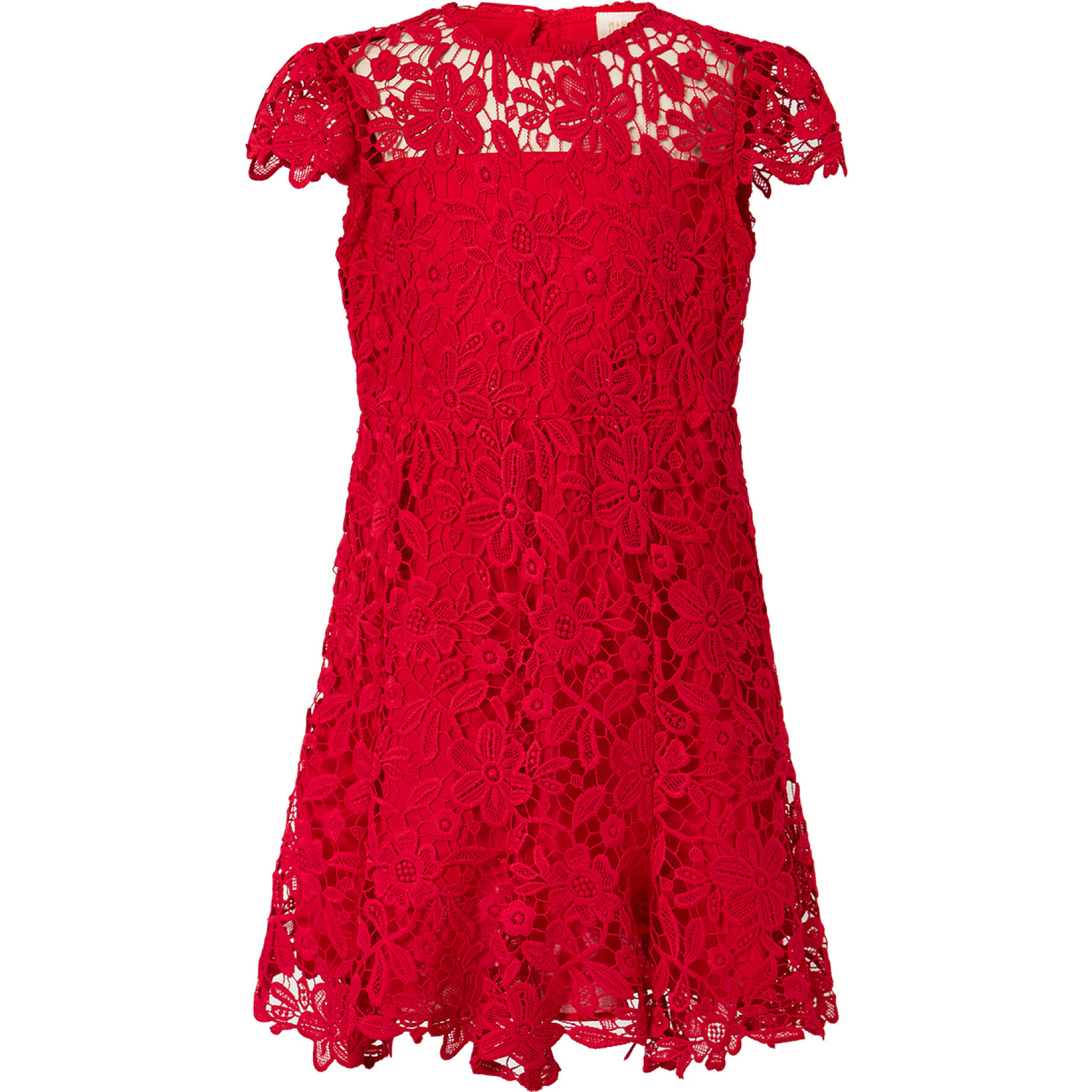 Holly Jolly Short Flutter Sleeve Mini Dress, Red - Dresses - 1