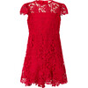 Holly Jolly Short Flutter Sleeve Mini Dress, Red - Dresses - 1 - thumbnail