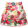 Candy Cane Tiered Ruffle Mini Skirt, Floral - Skirts - 1 - thumbnail