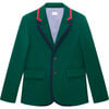 Holiday Contrast Edge Blazer, Emerald - Blazers - 1 - thumbnail