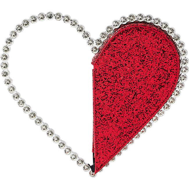 Heart Diamonte Sequins Bag, Red