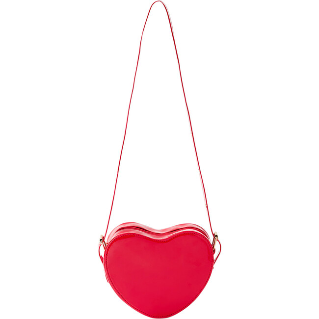 Holiday Heart Beaded Strap Sling Bag, Red