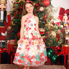 Candy Cane Open Back Maxi Dress, Floral - Dresses - 2