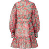 Holiday Long Bishop Sleeve Mini Dress, Floral - Dresses - 3