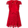 Holly Jolly Short Flutter Sleeve Mini Dress, Red - Dresses - 3