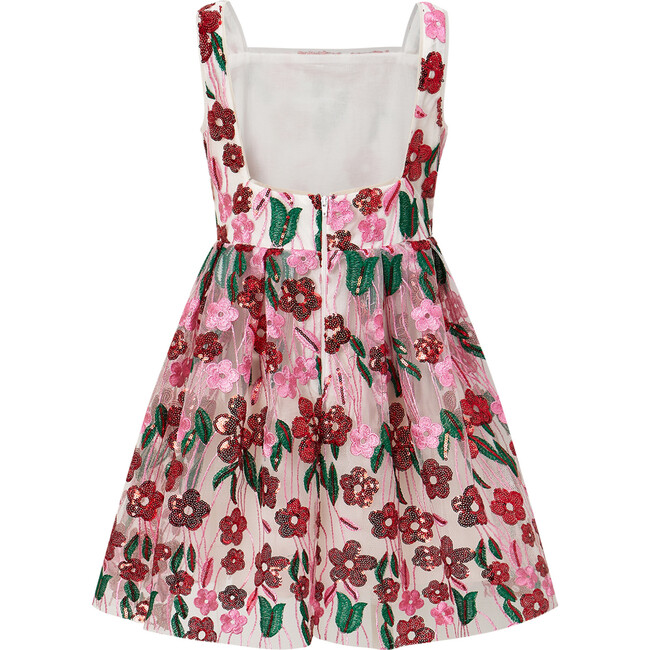 Tinsel Floral Sequin Open Mini Dress, Multicolors - Dresses - 3