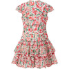 Holiday Embroidered Short Sleeve Mini Dress, Floral - Dresses - 3