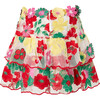 Candy Cane Tiered Ruffle Mini Skirt, Floral - Skirts - 3