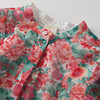 Holiday Long Bishop Sleeve Mini Dress, Floral - Dresses - 4