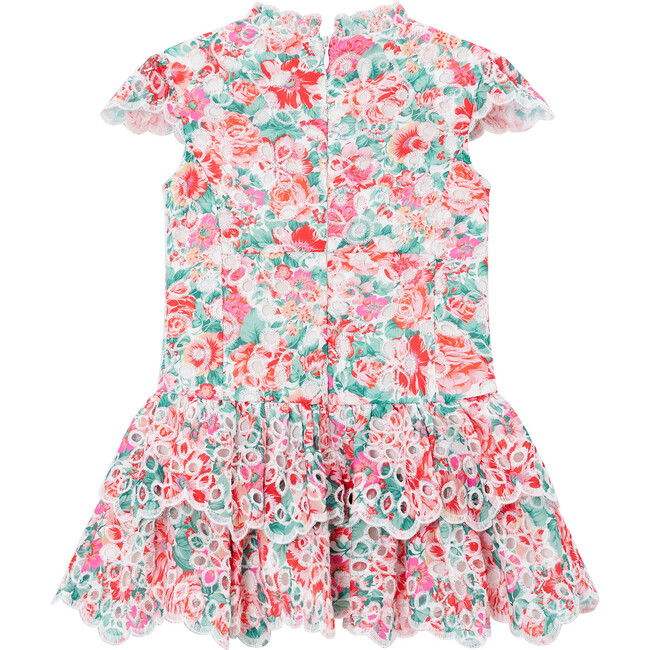 Baby Holiday Embroidered Short Sleeve Mini Dress, Floral - Dresses - 3