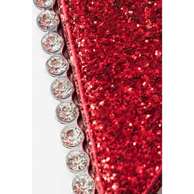 Heart Diamonte Sequins Bag, Red - Bags - 4