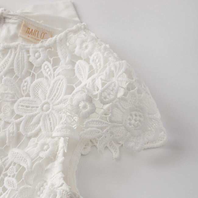 Holly Jolly Short Flutter Sleeve Mini Dress, Ivory - Dresses - 5