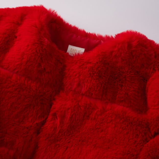 Holiday Fur Jacket, Red - Jackets - 5