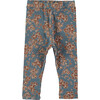 Mexican Flowers Baby Leggings, Blue - Leggings - 1 - thumbnail