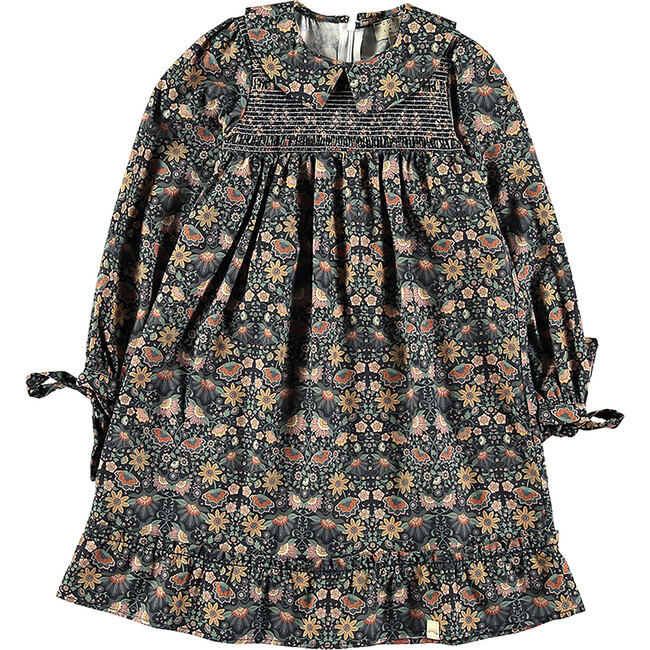 Mexican Flowers Smock Dress, Multicolors