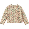 Nude Wild Flowers Quilted Baby Jacket, Florals - Jackets - 1 - thumbnail