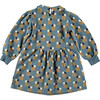 Abstract Art Fleece Dress, Blue - Dresses - 1 - thumbnail