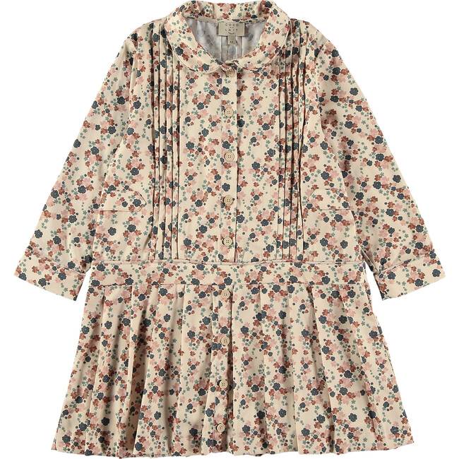 Nude Wild Flowers Pleated Dress, Florals