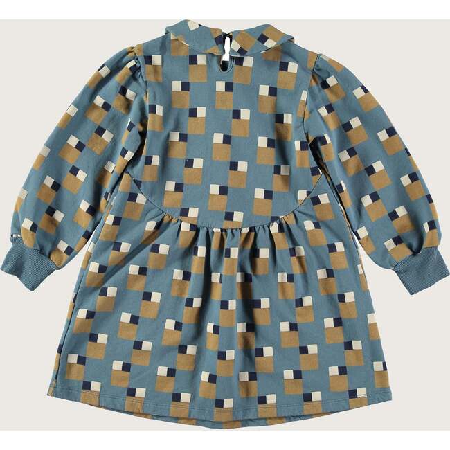 Abstract Art Fleece Dress, Blue - Dresses - 2