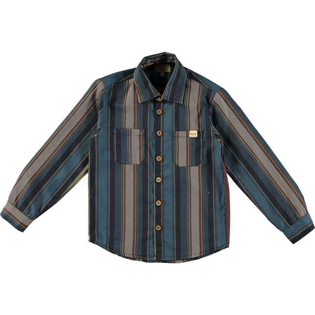 Striped Button-Down Shirt, Multicolors